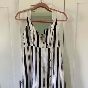Black/white striped mini dress